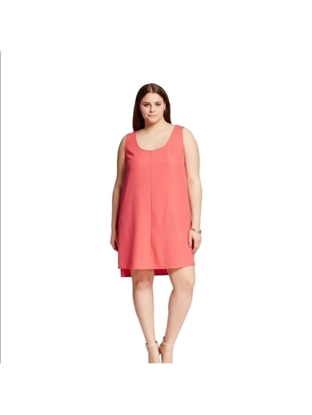 The Vanity Room Coral Orange Plus Size 2X Shift Dress